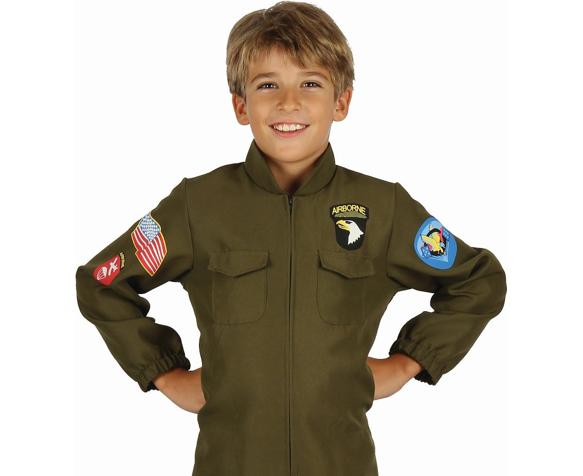 Costume for kids Green Pilot (jumpsuit), size 110/120 cm
